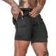 Herren Sportliche Shorts Kurze Sporthose Kurze Sporthose Sport Shorts Kordelzug 2 in 1 mit handytasche Einfarbig Atmungsaktiv Schnelltrocknend Sport Natur Athlässigkeit Fitnessstudio Casual