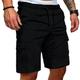 Herren Cargo Shorts Kurze Hosen Bermudas Lässige Shorts Kordelzug Glatt Komfort Atmungsaktiv Casual Täglich Festtage Modisch Klassicher Stil Schwarz Armeegrün