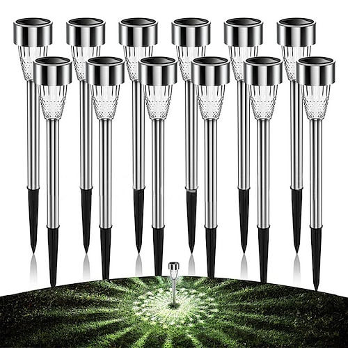 12 stücke solar garten rasen lichter im freien led solar licht wasserdicht terrasse weg beleuchtung hof landschaft dekoration lampe Image