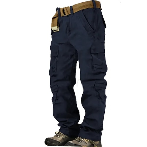 Herren Cargohose Cargohosen Cargohose Wanderhose 8 Tasche Glatt Komfort Atmungsaktiv Outdoor Täglich Ausgehen Modisch Brautkleider schlicht Graues Grün Tarnung Schwarz Image