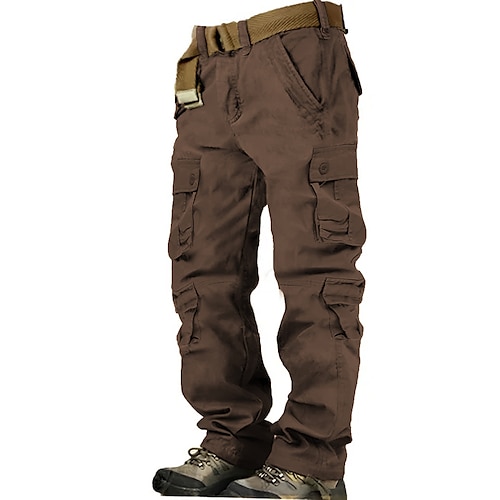 Herren Cargohose Cargohosen Cargohose Wanderhose 8 Tasche Glatt Komfort Atmungsaktiv Outdoor Täglich Ausgehen Modisch Brautkleider schlicht Graues Grün Tarnung Schwarz Image
