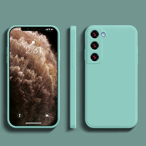 Handy Hülle Handyhüllen Für Samsung Galaxy S25 S24 S23 S22 S21 FE S21 Ultra Plus A13 S20 A12 A32 Flüssige Silikonhülle Schlank Kratzfest Weiche Kanten Einfarbig Silikagel Image