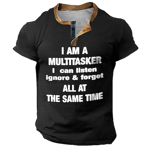 Herren Lustiges Multitasker Grafik T-Shirt Büro Humor Kurzarm Image