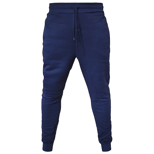 Herren Fleecehosen Jogginghose Trainingshose Jogginghose Jogger Winterhose Hose Hosen Tasche Kordelzug Elastische Taille Feste Farbe Warm In voller Länge Täglich Brautkleider schlicht Plus Samt Image
