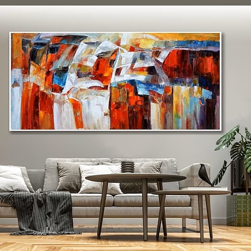 Handgefertigtes Ölgemälde auf Leinwand, Wandkunst, Dekoration, modern, abstrakt, für Wohnkultur, gerollt, rahmenlos, ungedehnt Image