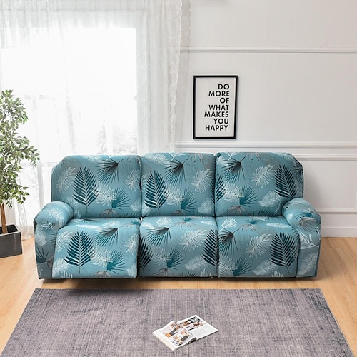 Stretch-Bezüge für Relaxsessel, 3-Sitzer-Sofa-Schonbezug, Liegebezug mit Blumenmuster und elastischer Schlaufe, kratzfester Möbelschutz für Kinder, Haustiere, Hunde, Katzen Image