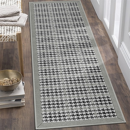 Geometrischer abstrakter Läuferteppich, Küchenmatte, rutschfester, ölbeständiger Teppich, Innen- und Außenmatte, Nachttisch, Schlafzimmer, Dekor, Badezimmermatte, Eingangsteppich, Fußmatte Image