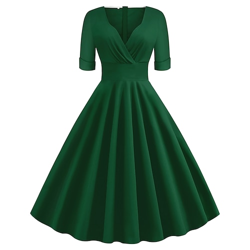 Retro Vintage 1950er Vintage-Kleid Cocktailkleid Swing-Kleid Ausgestelltes Kleid Kostüm Damen Maskerade Party / Abend Junggesellinnenabschiedsparty Erwachsene Kleid Abschlussballkleider Image