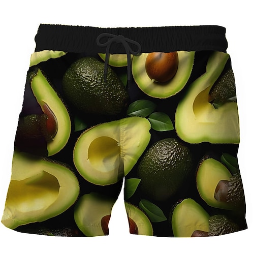 Herren Frucht Badeshorts Boardshorts Badehosen Mittlere Taille Urlaub Hawaiianisch Resort-Stil Urlaub Ferien Strand Kordelzug mit Mesh-Futter Elastischer Bund Designer Bekleidung Image