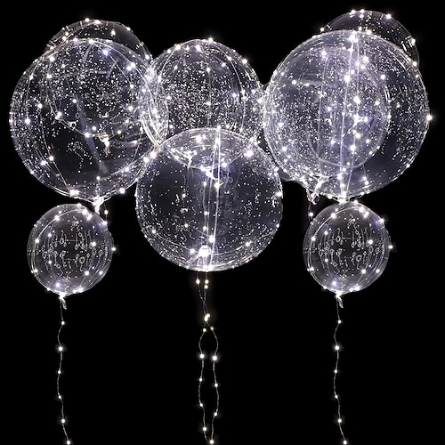 elegante Hochzeitsempfangsparty, LED-Ballon, leuchtende Party, Hochzeitsbedarf, Wohnheim-Partydekoration, transparente Seifenblasendekoration, Geburtstagshochzeit, LED-Ballons, Lichterketten, Image
