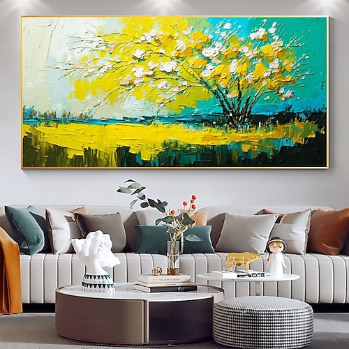 Ölgemälde handgemalte handgemalte Wandkunst abstrakte Pflanze floral grüner Wald Hauptdekoration Dekor gerollte Leinwand kein Rahmen ungedehnt Image