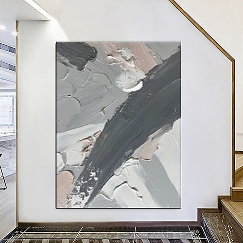 neutrales strukturiertes Gemälde, handbemalt, beige, abstrakte Malerei, handgefertigt, beige 3D-Texturkunst, graues, minimalistisches Gemälde, Wandkunst, großes abstraktes Ölgemälde, Leinwandkunst, Image