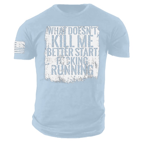 Herren T-Shirt 'Was mich nicht umbringt sollte besser anfangen zu rennen' Kurzarm Grafik Attitude Tee Image