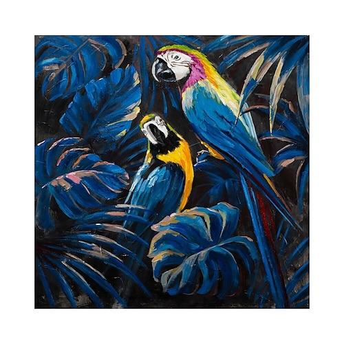 Großes handgemachtes afrikanisches Frauengemälde, handgemaltes Ölgemälde, Wandkunst, nordischer Papagei, afrikanische Frau, Leinwand, abstrakte Malerei, Wandkunst, Bilder, Heimdekoration, gerollte Image