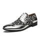 Herren Outdoor Derby-Schuhe Bullock Schuhe Abendschuhe Wingtip-Schuhe Geschäftlich Hochzeit Party Abend PU Atmungsaktiv Rutschfest Tragen Sie Beweis Schnürsenkel Silber Gold Leopard Frühling