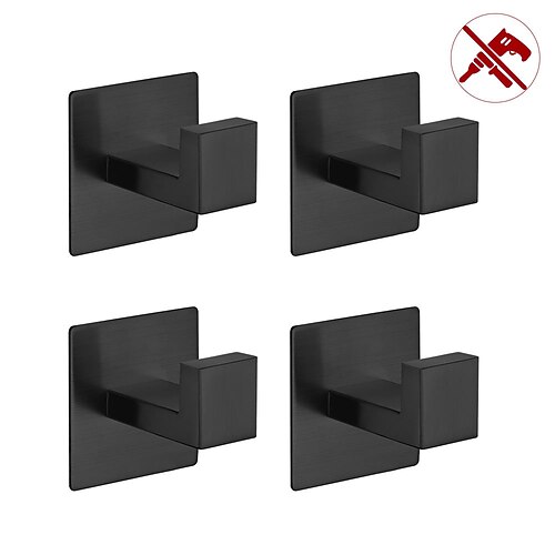 4 Stück Kleiderhaken Wandmontage Kleiderhaken Badezimmer Handtuchhaken 304 Edelstahl für Badezimmer Küche Image