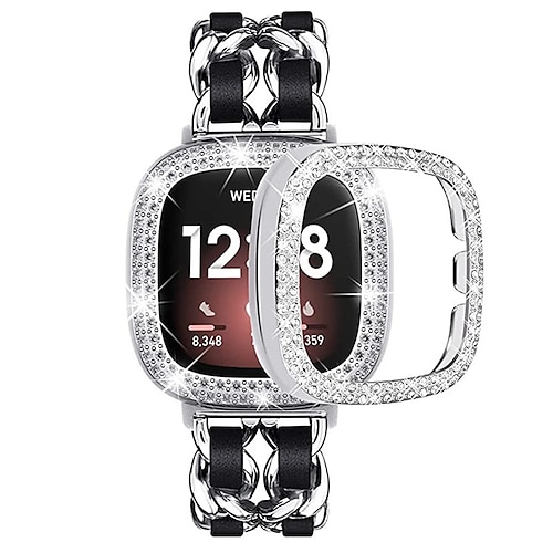 Smartwatch-Band Kompatibel mit Fitbit Versa 4, Sense 2, Versa 3, Sense Fitbit Versa 2 Versa Lite Edelstahl Smartwatch Gurt mit Fall Metallverschluss Stoßresistent Sportarmband Ersatz Armband Image