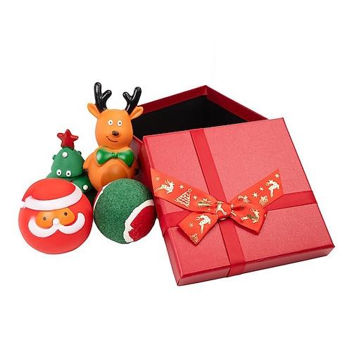 Weihnachtsspielzeug für Haustiere, Geschenkbox, bissfestes Hundespielzeug, Weihnachtsspielzeug für Hunde