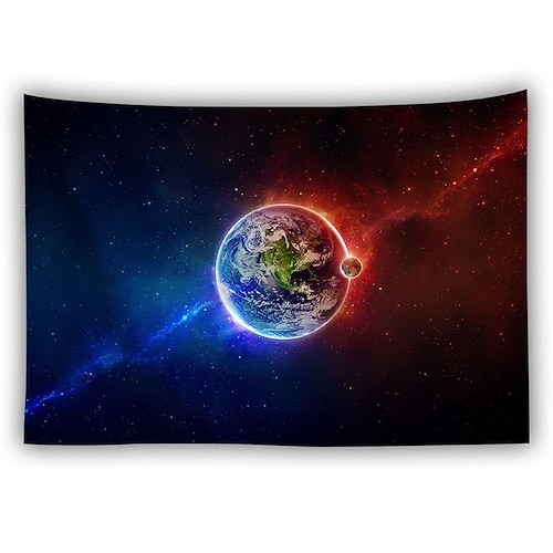 Wandteppich Mond Sterne Himmel hängende Tapisserie Wandkunst große Tapisserie Wandbild Dekor Foto Hintergrund Decke Vorhang Zuhause Schlafzimmer Wohnzimmer Dekoration Wandtuch XXL Natur Image