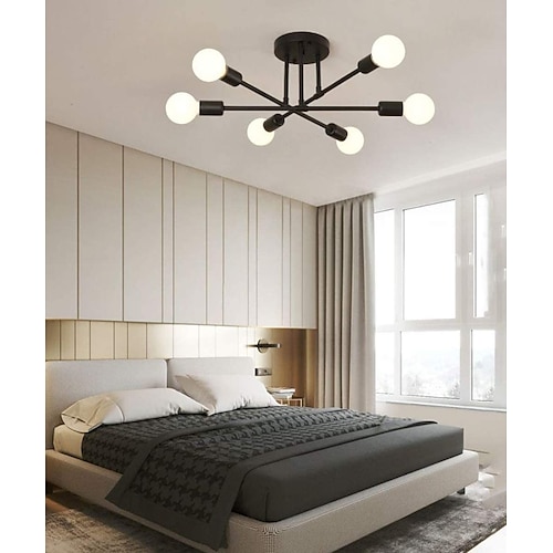 6-Licht 70 cm Sputnik Design Cluster-Design Kronleuchter Metall Industriell Lackierte Oberflächen Moderne Traditionell-Klassisch 110-120V 220-240V / ASTM Image