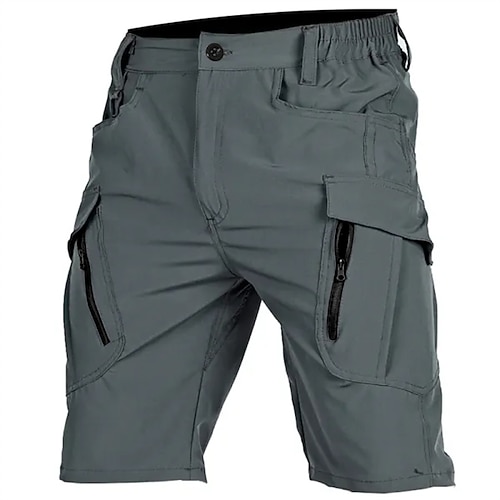 Herren Taktische Shorts Cargo-Shorts Reißverschlusstasche Einfach Wasserdicht Atmungsaktiv Outdoor Täglich Ausgehen Mode Lässig Schwarz Grün Image