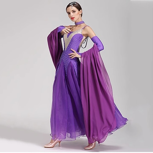 Ballsaal-Tanzkleid für Damen, Performance-Wettbewerb, moderne Party-Kostüme, große Swing-Tango-Walzer-Tanzkleidung Image