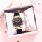 Luxus Kristall Frauen Armband Quarzuhren Mode Diamant Damen Quarzuhr weibliche Sportkleid rosa Zifferblatt Armbanduhr