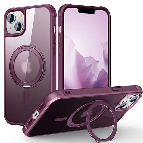 Handy Hülle Handyhüllen Für iPhone 17 Pro Max 17 Air 16e 13 12 11 Pro Max Mit Magsafe Ringhalter Magnetisch Unterstützt kabelloses Laden Einfarbig TPU PC Image