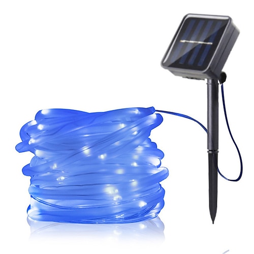 2/1PCS Seil-Lichterkette Solar LED Wasserdichter Rohr Feenlichter für Außenbereich Garten Rasen Baum Zaun Gehweg Dekor Image