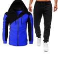 Herren Hoodie Sweatshirt Kapuze Trainingsanzug Zip Hoodie Kapuzenjacke Sweatjacke Weinrot Schwarz Weiß Rote Blau Mit Kapuze Farbblock Patchwork Zip Sport Natur Cool Casual Essential Winter Herbst