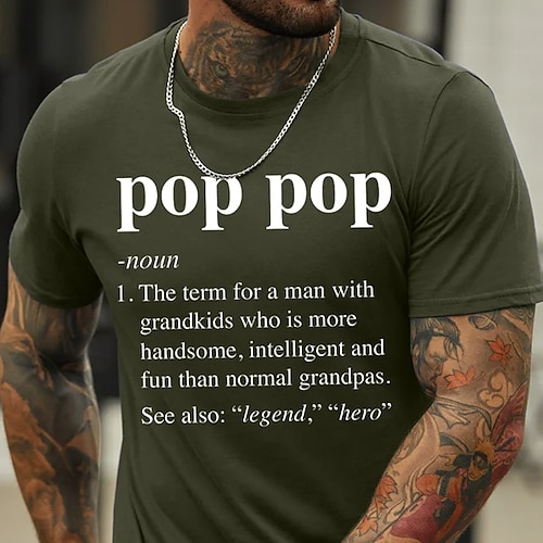 Herren Lustiges Pop Pop Definition T-Shirt - Legendärer Opa Held Grafik Tee Image