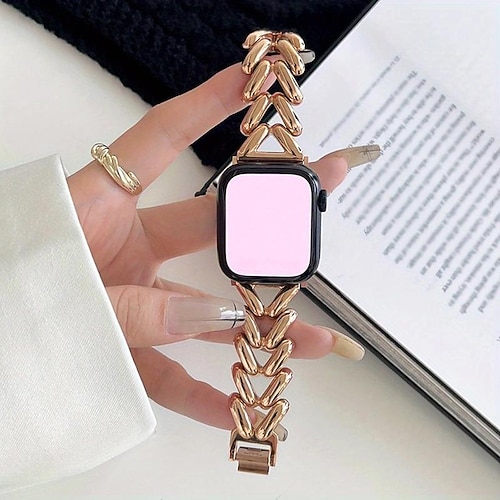 Kompatibel mit Apple Watch Armband 38mm 40mm 41mm 42mm 44mm 45mm 49mm Luxus Legierung Ersatzarmband für iwatch Ultra 2 Series 9 8 7 SE 6 5 4 3 2 1 Image