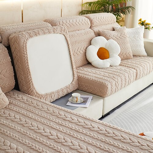 Magischer Sofabezug, Stretch-Jacquard-Samt-Sofa-Sitz-Couch-Kissen-Schonbezüge, rutschfester Möbelschutz für 1/2/3/4-Sitzbezug, L-förmige Sofabezüge, Chaiselongue-Sofa-Schonbezug Image