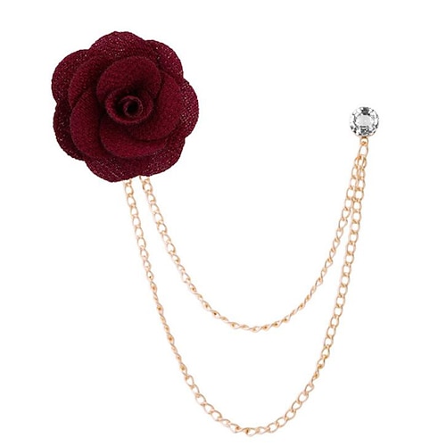 Herren Kristall Broschen Gliederkette Kreativ Blume Vertikal Modisch Basic Klassisch Rockig Brosche Schmuck Kamel Verschiedene Farben Schwarz Für Hochzeit Party Verlobung Versprechen Festival Image