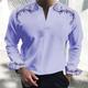 Schnecke Geschäftlich Business-Casual Herren Hemd Henley Shirt Bedruckte Hemden Geschäft Freizeitskleidung Ausgehen Frühling Sommer V Ausschnitt Langarm Schwarz, Weiß, Rosa S, M, L