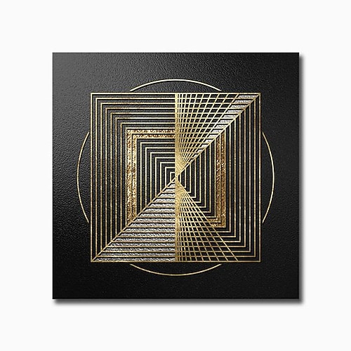 Abstrakte Wandkunst auf Leinwand, Schwarzgold, geometrische Drucke und Poster, Malerei, moderne nordische Luxus-Wandkunst, Wohnzimmer, Heimdekoration, ohne Rahmen Image