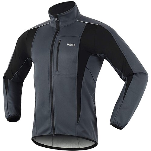 Arsuxeo Herrn Fahrradjacke damen winter Fahhrad Jacke / Winter Vliesjacken / Vliesen / Oberteile Windundurchlässig, warm halten, Atmungsaktiv Streifen Polyester, Elasthan, Vlies Winter Orange / Rot Image