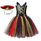 Pirates of the Caribbean Piraten der Karibik Kleid Blumenmädchen Kleid Tüll-Kleider Mädchen Film Cosplay Cosplay Schwarz Kindertag Maskerade Kleid