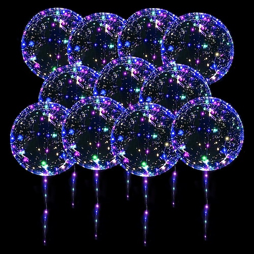 Elegante Hochzeits-Empfangsfeier LED Ballon Leuchtende Party Hochzeitsbedarf Wohnheim Party Dekoration Transparente Blasendekoration Geburtstag Hochzeits LED Ballon-Lichterkette Geschenk Image