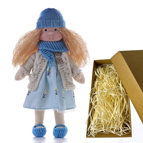 Waldorfpuppe mit Baumwollkörper, Künstlerpuppe, handgefertigte Mini-Anziehpuppe zum Selbermachen (Zubehör Bär nicht im Lieferumfang enthalten) für Weihnachtsgeschenke Image