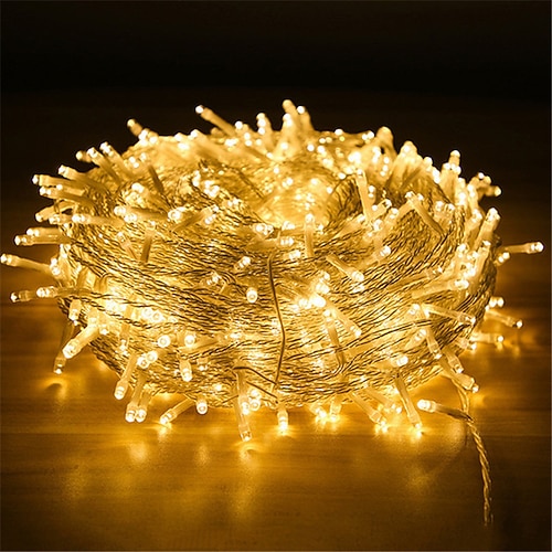 LED-Lichterkette, 100 m, 800 LEDs, 50 m, 400 LEDs, 8 Modi, wasserdicht, flexibel, Weihnachtsbeleuchtung für Weihnachtsbaum, Party, Hof, Garten, Terrasse, bunte Beleuchtung, EU-US-AU-UK-Stecker Image