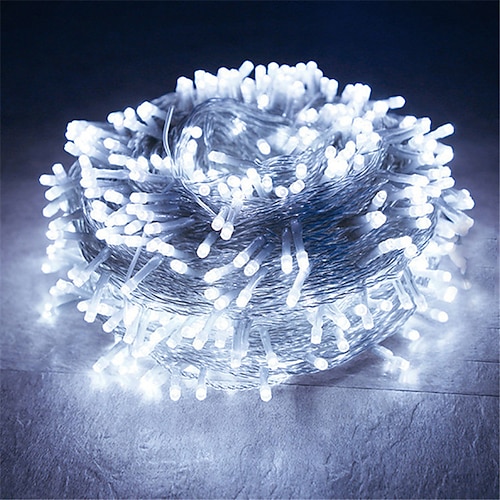 LED-Lichterkette, 100 m, 800 LEDs, 50 m, 400 LEDs, 8 Modi, wasserdicht, flexibel, Weihnachtsbeleuchtung für Weihnachtsbaum, Party, Hof, Garten, Terrasse, bunte Beleuchtung, EU-US-AU-UK-Stecker Image