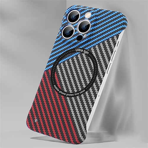 Handy Hülle Handyhüllen Für iPhone 17 Pro Max 17 Air 15 14 Pro Max Plus 13 12 11 Pro Max Schlankes Gehäuse Mit Magsafe Ultradünn Stoßfest Kohlefaser PC Image