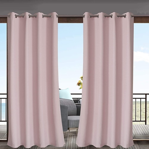 Wasserdichter Outdoor Vorhang für den Außenbereich, Schiebevorhang für Terrassen, Bauernhausvorhänge, Pergola-Vorhänge mit Öse für Pavillon, Balkon, Veranda, Party, Hotel, 1 Paneel Image