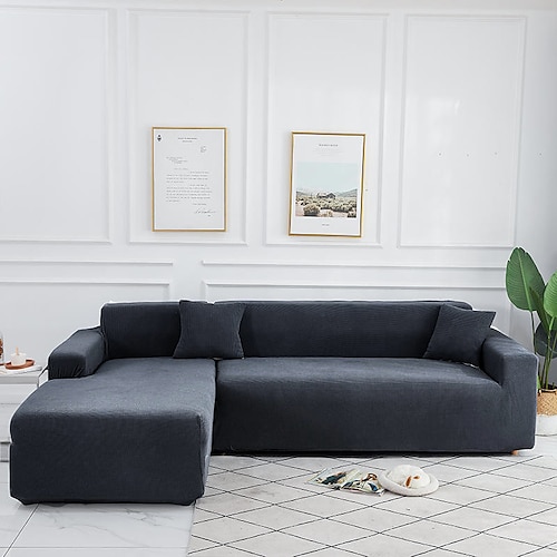 Sofabezug, Stretch-Couchbezug, burgunderfarben, L-förmige Sofa-Schonbezug, Eckbezug für Wohnzimmer, 1/2/3/4 Sitze Image