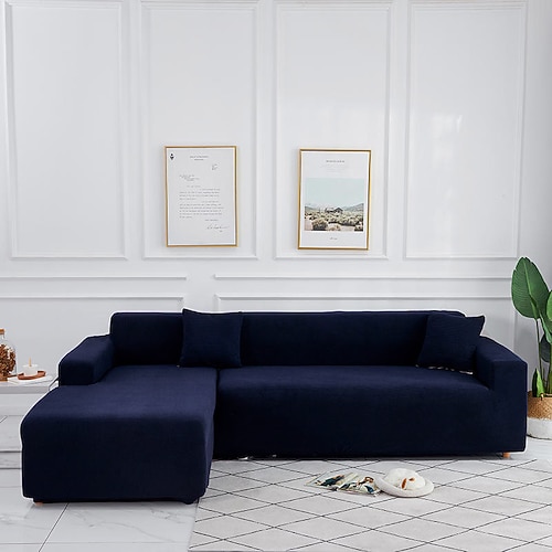 Sofabezug, Stretch-Couchbezug, burgunderfarben, L-förmige Sofa-Schonbezug, Eckbezug für Wohnzimmer, 1/2/3/4 Sitze Image