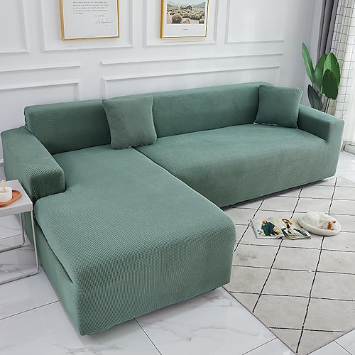 Sofabezug, Stretch-Couchbezug, burgunderfarben, L-förmige Sofa-Schonbezug, Eckbezug für Wohnzimmer, 1/2/3/4 Sitze Image