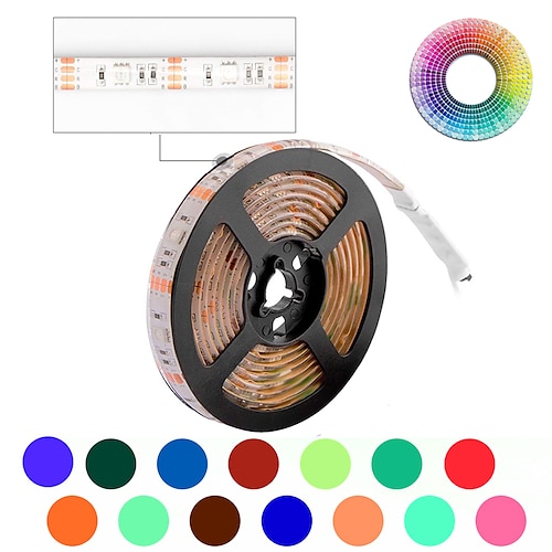 LED Lichtband musiksteuerung LED lichtleiste 1m 2m 3m 4m 5m 5050 RGB smd 30 LEDs pro meter tiktok LED Streifenleuchten mit ir 24 key controller usb port dc5v Image