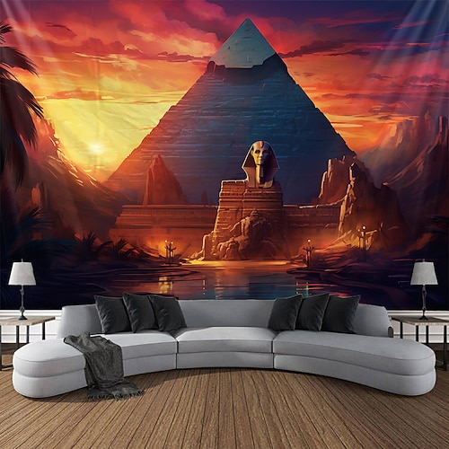 Ägyptische Pyramide hängender Wandteppich, Wandkunst, großer Wandteppich, Wanddekoration, Fotografie, Hintergrund, Decke, Vorhang, Zuhause, Schlafzimmer, Wohnzimmer, Dekoration Image