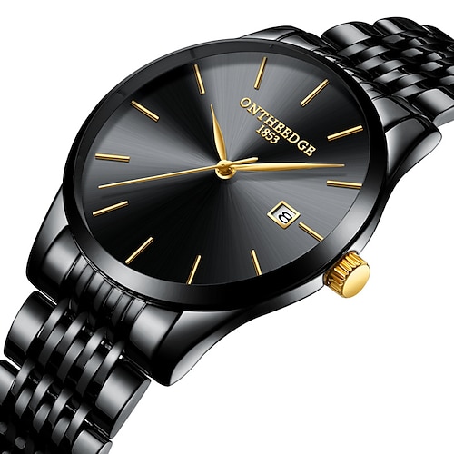 Ultra-dünne Herren Quarz Uhr Herren Analog Luxus Minimalistische klassische Armbanduhr Wasserdicht Kalender Chronograph Edelstahl Uhren